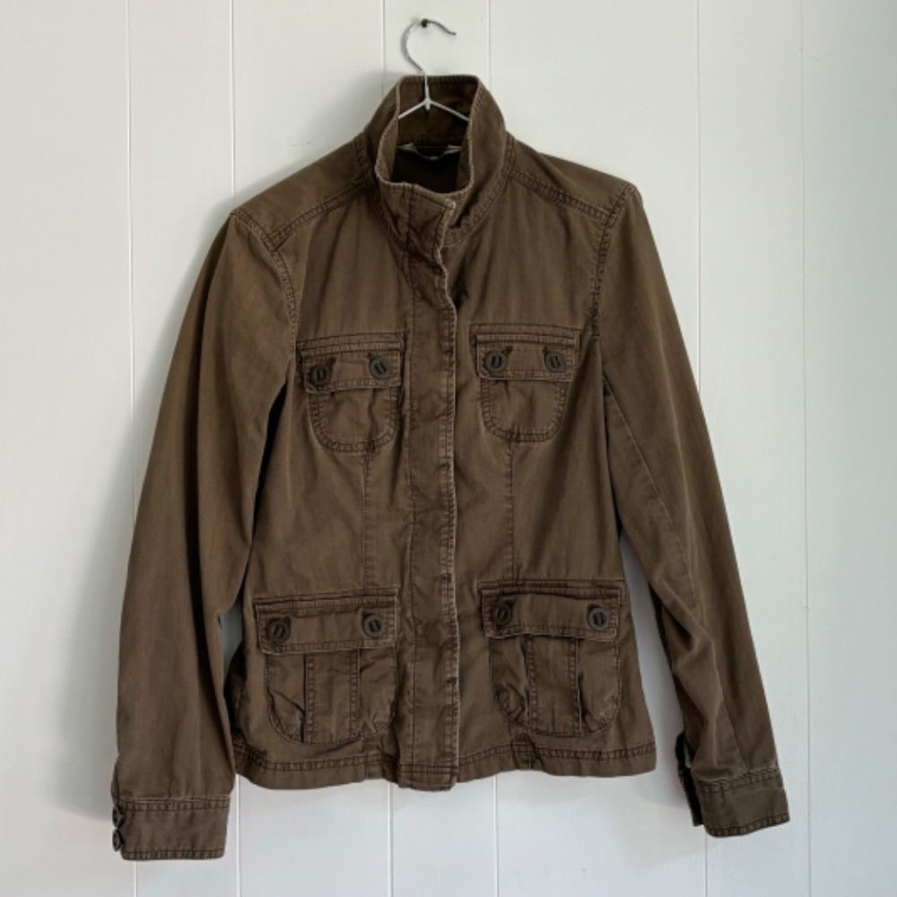 Eddie Bauer 2007 women's green army style cargo jacket size XS